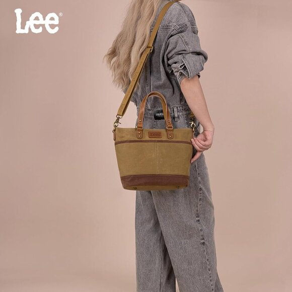 x Lee Waxed Canvas Tote Bag for Women Work Small Vintage Shoulder Bag and Handba - Picture 5 of 7